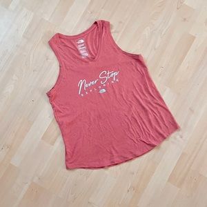 North Face Orange Red Sleeveless Tank Top